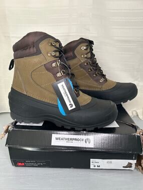 Weatherproof Blake Waterproof Insulated Winter Boots Olive Mens Size 9M